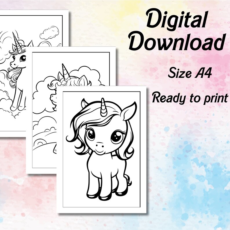 Unicorn Magic Coloring Book | Adults | Kids | Instant Download ...