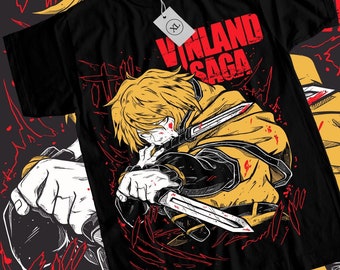 ユニセックス ヴィンランド サガ シャツ、トルフィン シャツ、ヴィンランド、アシェラッド、マンガ ブラック シャツ、すべてのサイズ