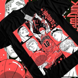 slamdunk tshirt, slamdunk anime, hanamichi sakuragi Shirt, shohoku shirt, slam dunk manga, japanese anime shirt, Kaede Rukawa shirt