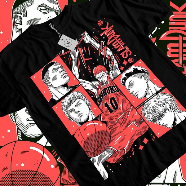 slamdunk tshirt, slamdunk anime, hanamichi sakuragi Shirt, shohoku shirt, slam dunk manga, japanese anime shirt, Kaede Rukawa shirt