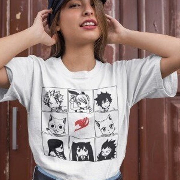 Fairy Tail Natsu Dragneel Shirt, Gray Fullbuster, Gajeel Redfox ,Fairy Tail Guild,Happy, Iron Dragon Slayer, Dragon Slayers, Anime T-Shirt