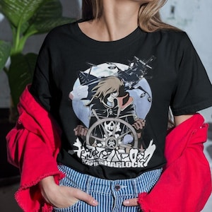 Captain Harlock, Anime Space Pirate, Japans Cartoon Anime T-shirt, Space piraat Captain Harlock Skull van Leiji Matsumoto