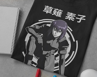 Unisex Ghost in the Shell Motoko Kusanagi Vintage Anime T-Shirt, 90s Retro Manga Waifu Shirt