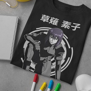 Unisex Ghost in the Shell Motoko Kusanagi Vintage Anime T-Shirt, 90s Retro Manga Waifu Shirt