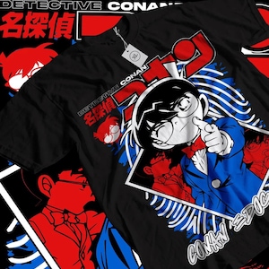 Detective Conan T-shirt Edogawa Shirt Shinichi Vermouth Gin Girl Shirt All Size
