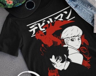 ユニセックス デビルマン クライベイビー アニメ Tシャツ、不動明