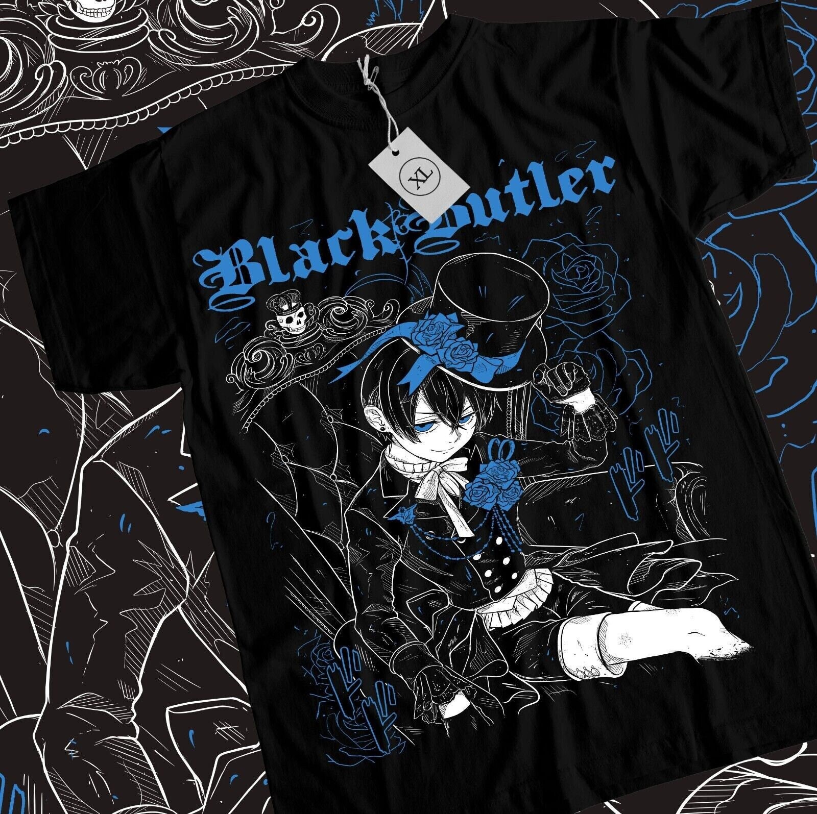 Black Butler T-shirt Sebastian Ciel Toboso Yana Kawai Anime Tee
