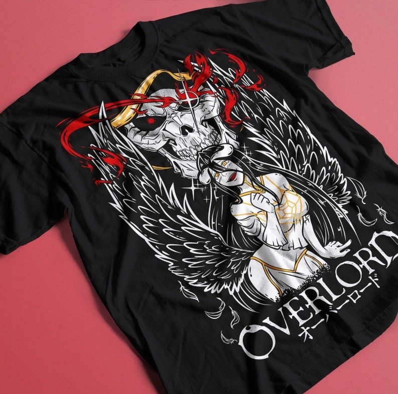 Albedo Overlord Tshirt, Anime Overlord Character, Demon Girl, Succubus, Ainz Ooal Gown, Momonga, Tomb of Nazarick, Anime Streetwear image 1
