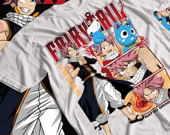 FAIRY TAIL Tシャツ 黒 アニメT 海外公式 Natsu And Happy Fairy Tail