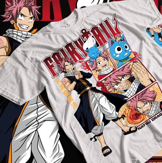 Fairy Tail T-shirt Gray Fullbuster Natsu Dragneel Dragon Slayers