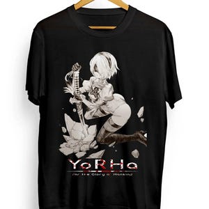 Unisex Nier 2B Gaming Waifu T-Shirt, Japanese Anime Videogame Shirt