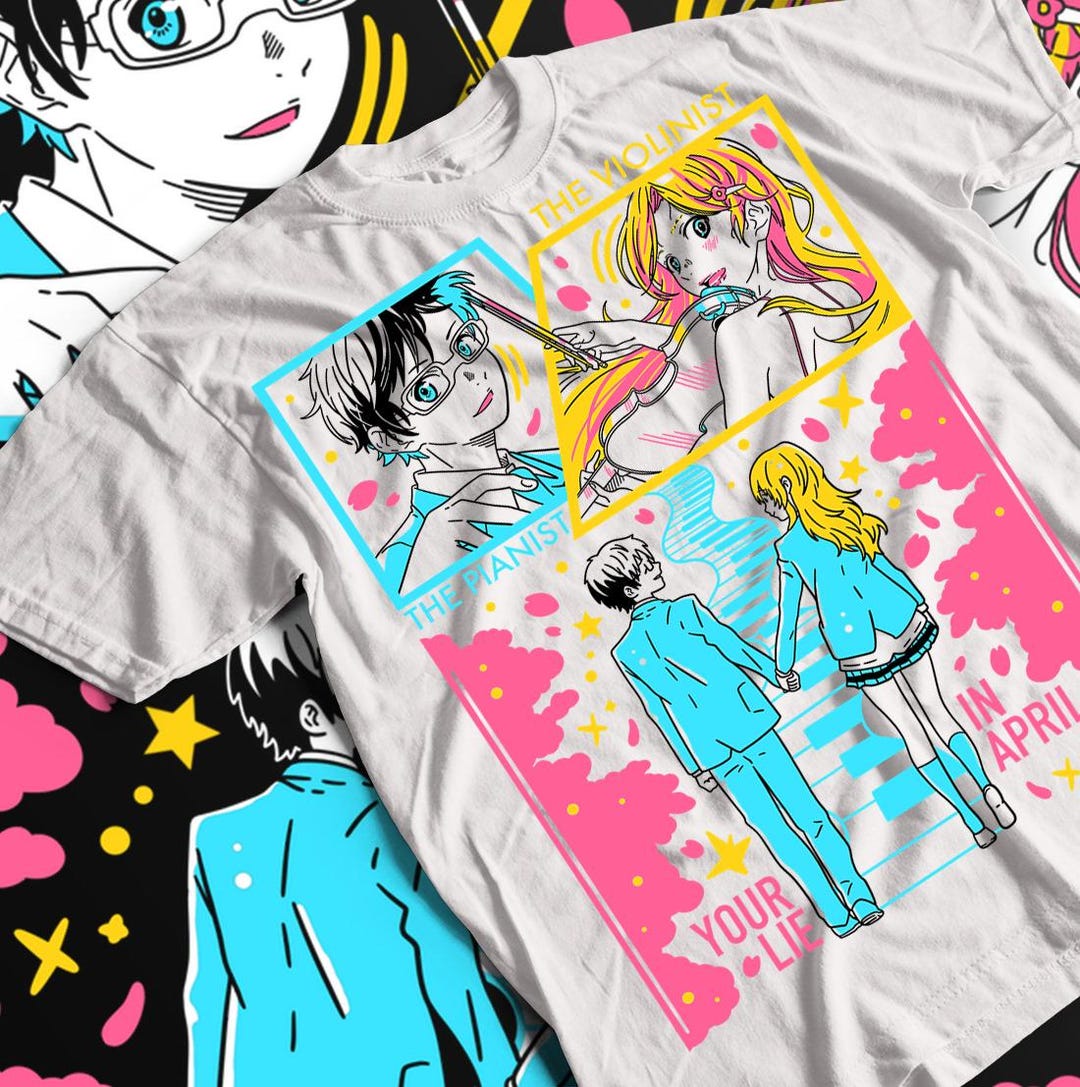 Unisex Your Lie in April Anime T-shirt, Kaori Miyazono Graphic Tee