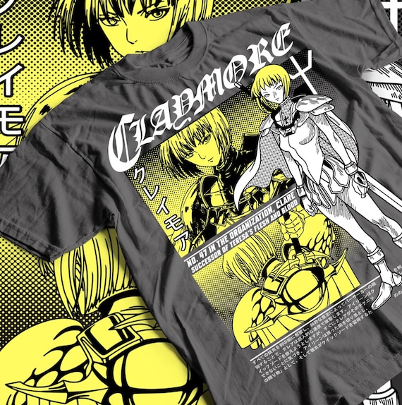 Unisex Claymore Anime T-shirt, Clare, Miria Manga Waifu Shirt