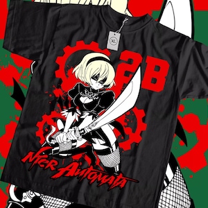 Unisex Nier 2B Gaming Waifu T-Shirt, Japanese Anime Videogame Shirt