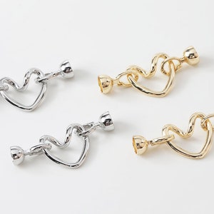 2pcs Heart Chain Connectors, Bracelet Link Connector, Necklace Connectors, Jewelry Making Supplies Diy Handmade Brass 14k Gold Plated