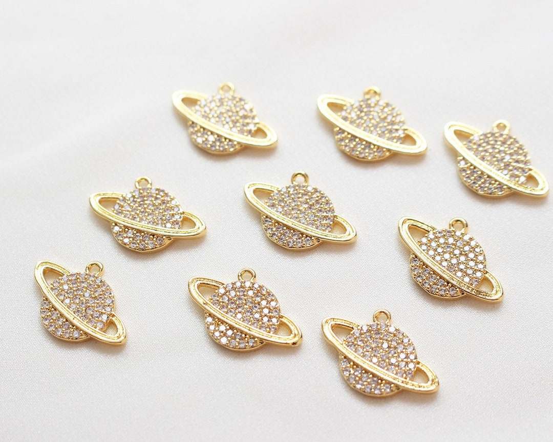 2PCS Dainty Star Ring Charms Jupiter Pendant Charms Cubic Etsy