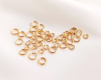200PCS Jump Rings for Jewelry Making Findings Components Diy Earrings Supplies Hand Made 18k Gold Plated Brass Accessories