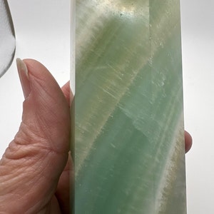 Natural Pistachio Green Calcite Tower