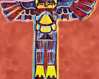Culver Indian Crafts Totem Pole