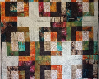 Amazing Tim Holtz Fabric throw sized quilt