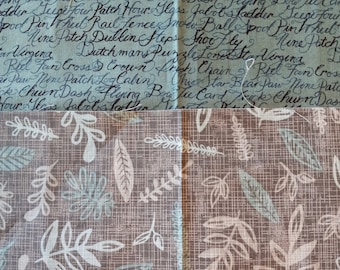 Grey and turquoise Junk Journal cover kit