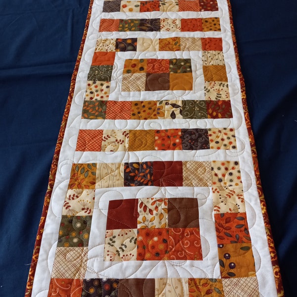 Rich autumn colored quilted tablerunner