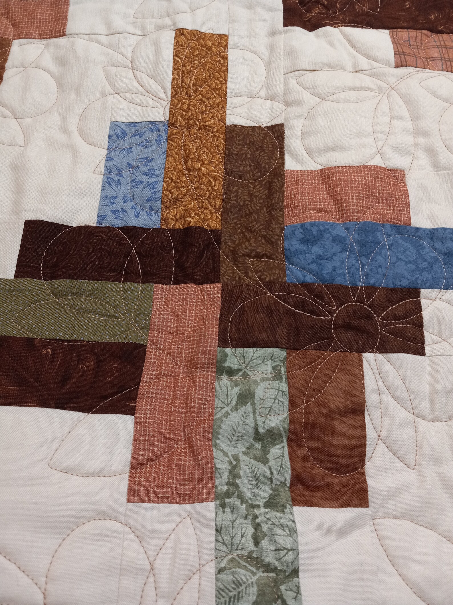 Queen Size Handmade Quilt in Traditional Colors and Pattern Etsy