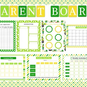 St. Patrick&#39;s Day Daycare Parent Board | Preschool Parent Board | Bulletin Board | Information Board Template | Bulletin Board Bundle |