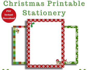 Druckbare Weihnachten Stationär | Weihnachtsbriefpapier | Weihnachtsbriefpapier | Briefpapier für Weihnachten | Weihnachtspapier