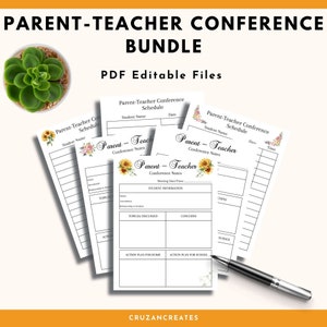 Parent Teacher Conference Forms | Parent Teacher Conference Bundle | Forms for Parent Conference | Classroom Forms | Parent Meeting Forms