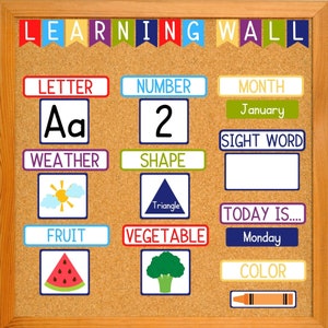 Preschool Learning Wall | Learning Wall | Preschool Focus Wall | Classroom Decor | Learning Board | Circle Time Learning