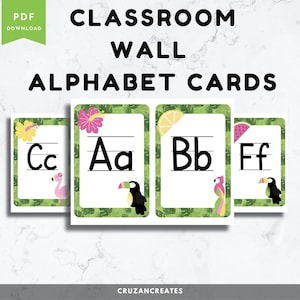 Tropical Alphabet | Classroom Decor | Class Decor Set | Classroom Wall Decor | Alphabet Cards | Tropical Classroom Decor | Tropical Theme