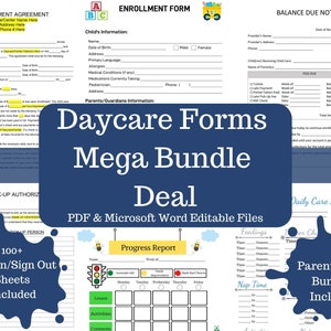 Daycare Bundle | Daycare Opening Forms | Daycare Starter Bundle | Printable Daycare Forms | Daycare Forms | Daycare Starter Package
