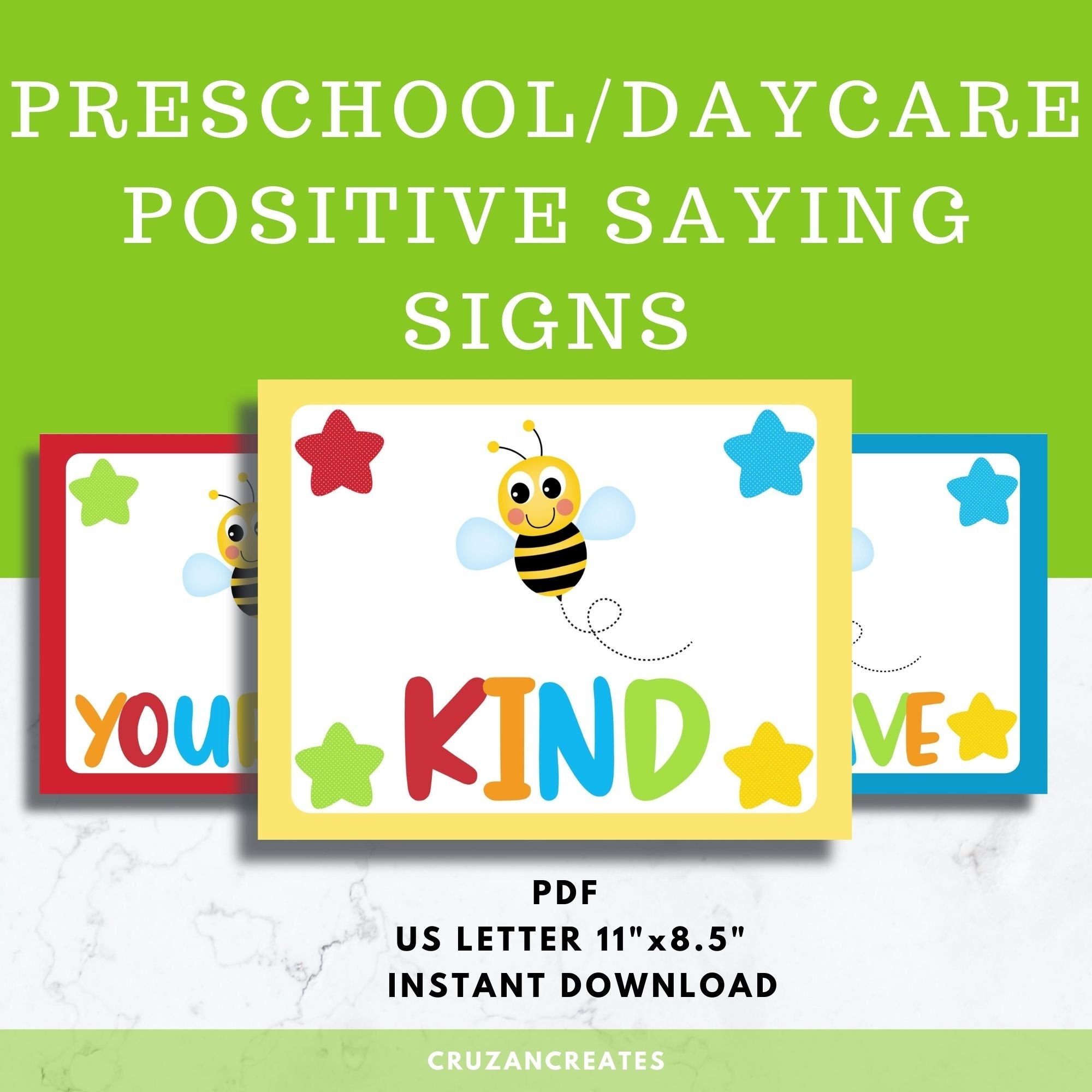 Preschool Signs | Daycare Signs | Classroom Signs | Signs for Daycares | Signs for Preschools | Classroom Decor | Class Decor | Wall Signs