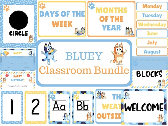 Blue Dog Class Decor | Wall Decor | Classroom Decorations | Classroom Bundle | Decorations for Classroom | Preschool Class decor | Blue Dog