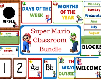 Super Mario Class Decor | Class Decor | Wall Decor | Classroom Bundle | Decorations for Classroom | Preschool Class decor | Teacher decor