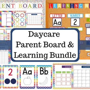 Daycare Parent Board | Learning Decor | Classroom Decorations | Classroom Bundle | Decorations for Classroom | Preschool Class decor |