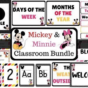 Mickey and Minnie Class Decor | Wall Decor | Classroom Decorations | Classroom Bundle | Decorations for Classroom | Preschool Class decor