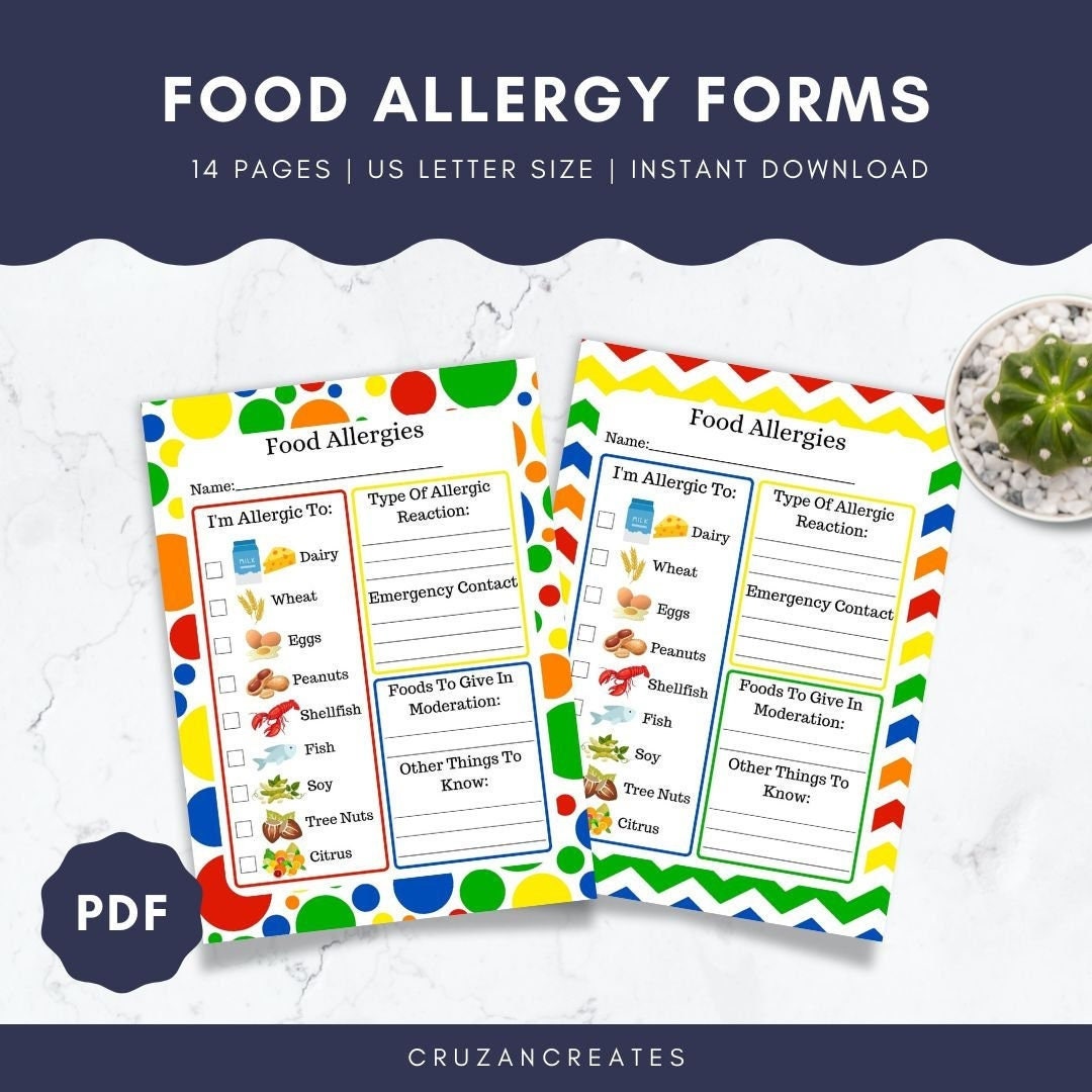 food-allergy-form-food-allergy-info-sheet-daycare-forms-kids-food-allergy-kids-allergy-form