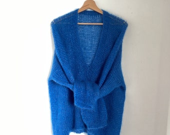 Pull oversize en mohair et soie, mérinos