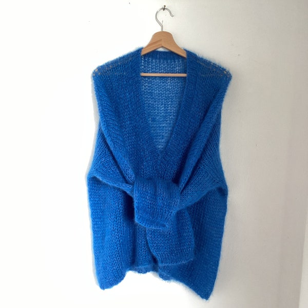 Pull oversize en mohair et soie, mérinos