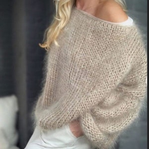 Oversized sweater in mohair, merino, silk