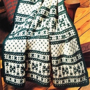 Ski Bunny Fair Isle Crochet Blanket Pattern Winter Warm Afghan Thick Throw Instant Digital Download Pdf 43x58 so Retro Etsy