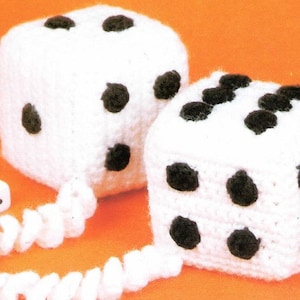 Vintage Crochet Pattern Crocheted Dice Amigurumi Plush Stuffed Toy PDF Instant Digital Download