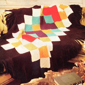 Vintage Knitting and Crochet Blanket Pattern Native Aztec Navajo South of the Boarder Afghan Throw PDF Instant Digital Download Geometric