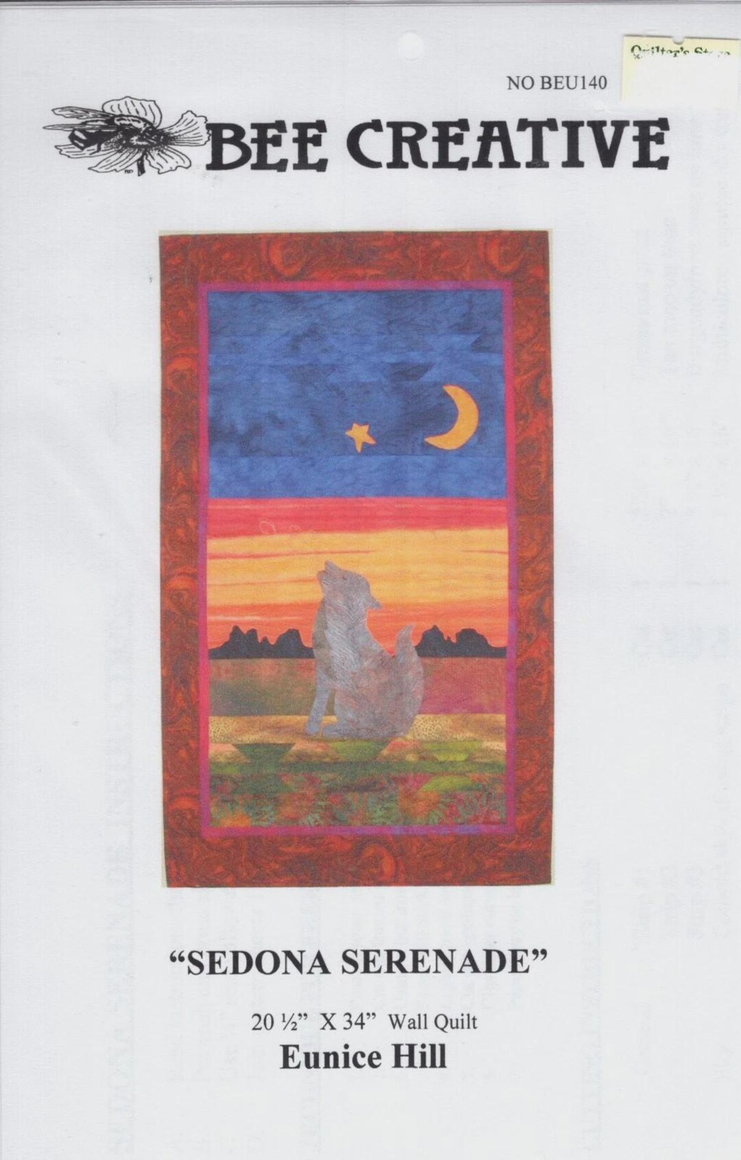 Sedona Serenade Wall Quilt Pattern Packet Wolf Desert Quilting by Bee ...