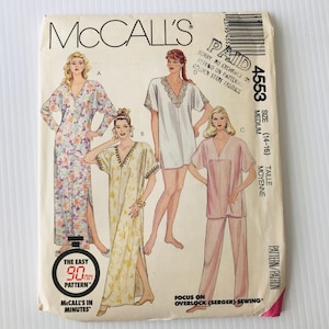 May include: McCall's sewing pattern envelope featuring illustrations of sleepwear designs. The envelope includes the number 4553, size medium (14-16), and the text "The Easy 90 min Pattern". The envelope is cream-colored.