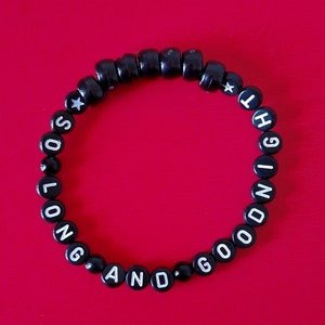 My Chemical Romance 'So long and Goodnight' handmade bracelet. MCR alternative jewellery. Gerard Way emo rock scene gift.