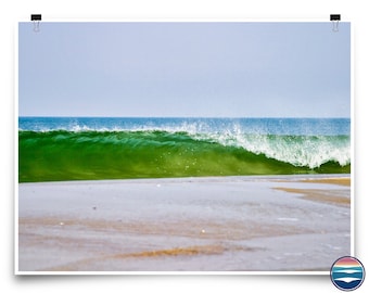 Outer Banks Coastal Wall Art, Peeling, Breaking Wave Breaking on Sandy Shore, Duck North Carolina