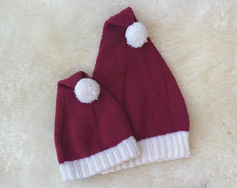 Baby Santa Hat Knitting Pattern // Christmas Hat // Newborn Santa Hat Knitting Pattern // Toddler Santa Hat
